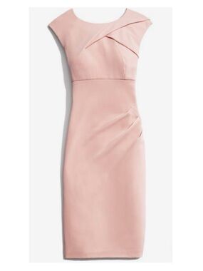 Adrianna Papell Sheath Pencil Origami Pleated Crepe Dress